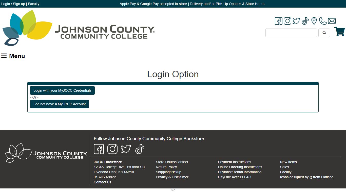 Login Option - JCCC