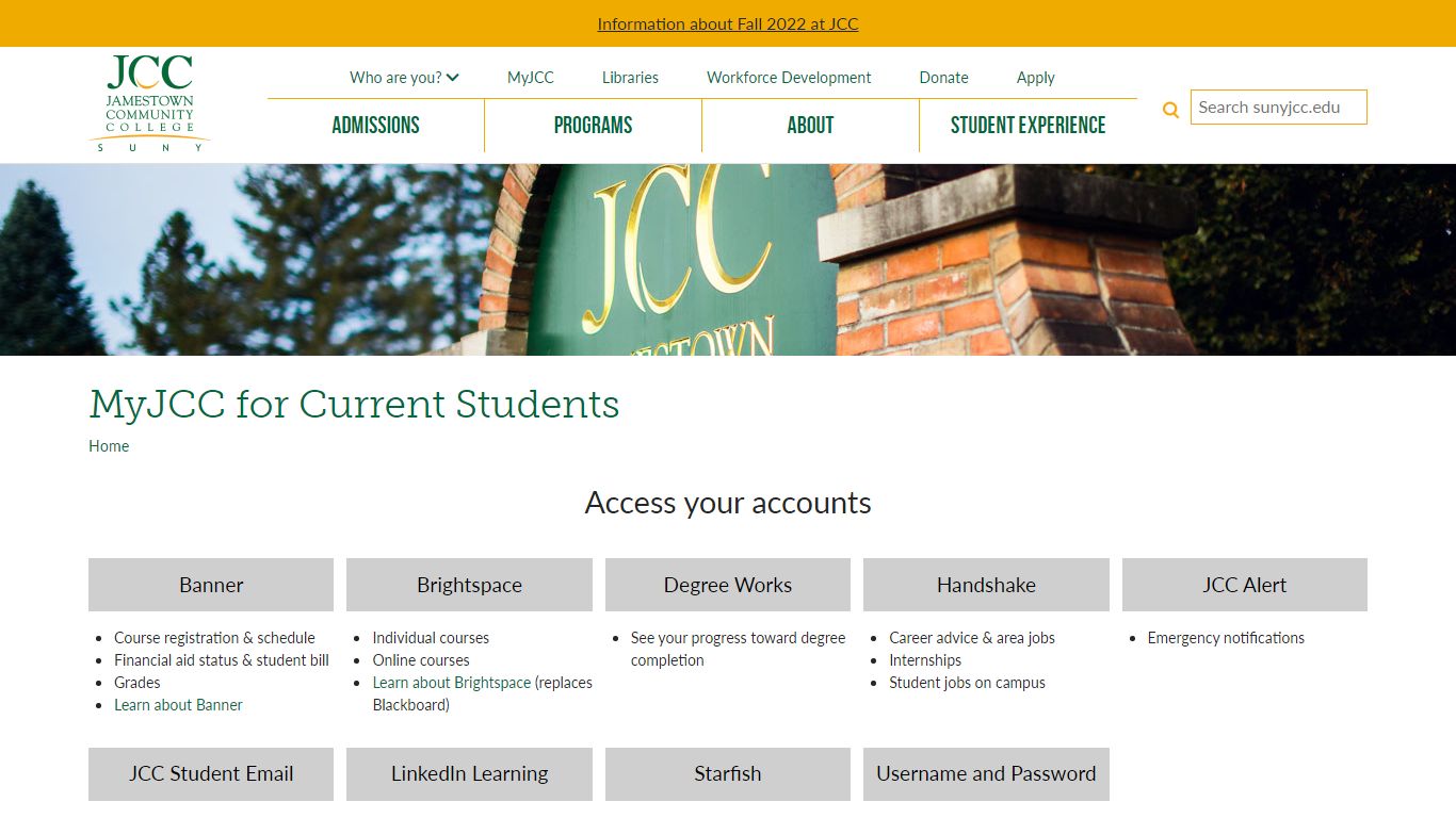 MyJCC for Current Students | Jamestown Community College